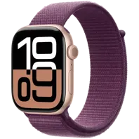 Apple Watch Series 10 42mm Rose Gold with Plum Sport Loop