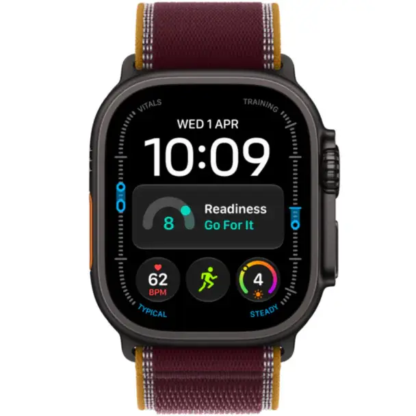 Apple Watch Ultra 4 GPS + Cellular, Burgundy Trail Loop, M/L, 49mm, Black