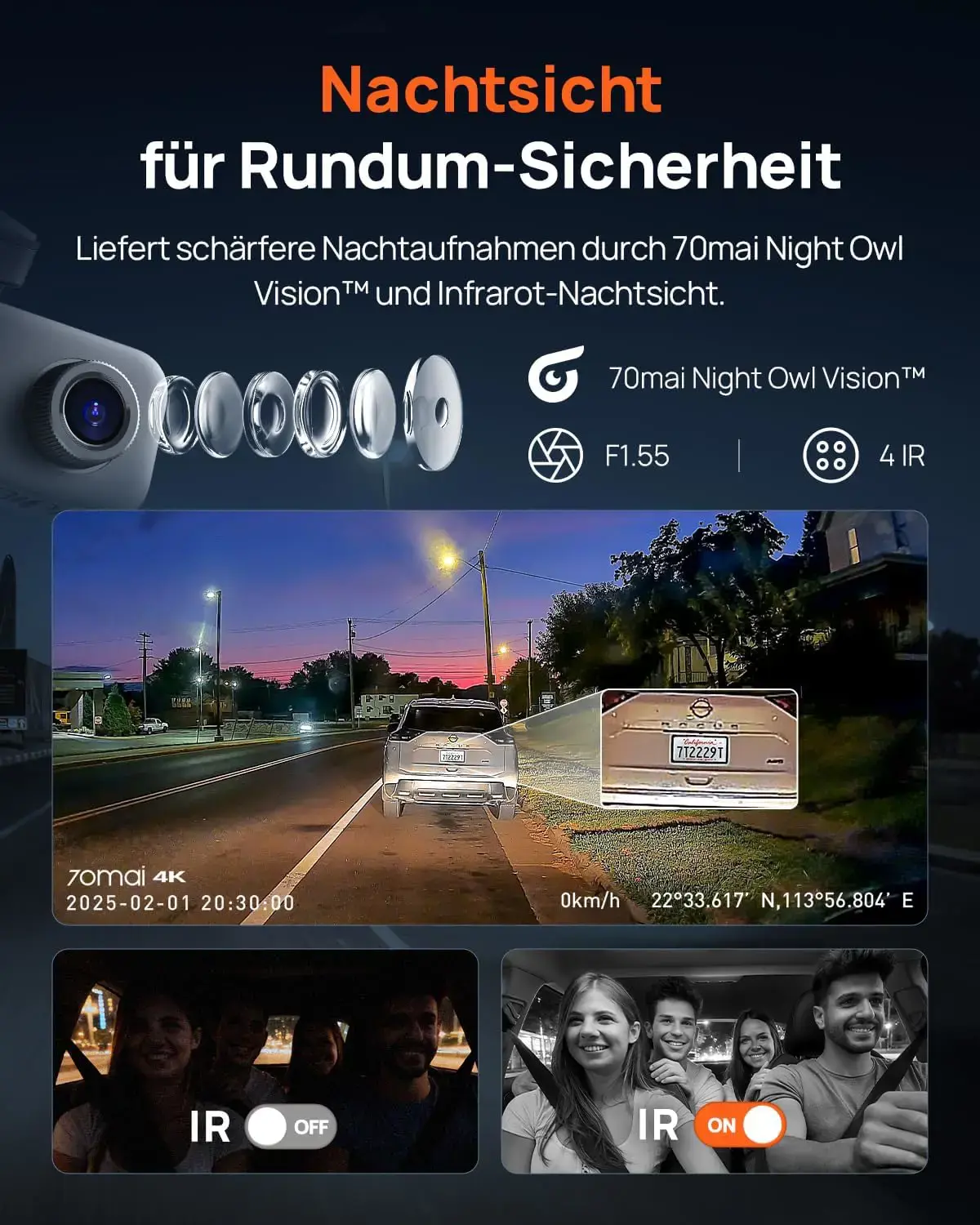 70mai T800E 3 kamera 4K