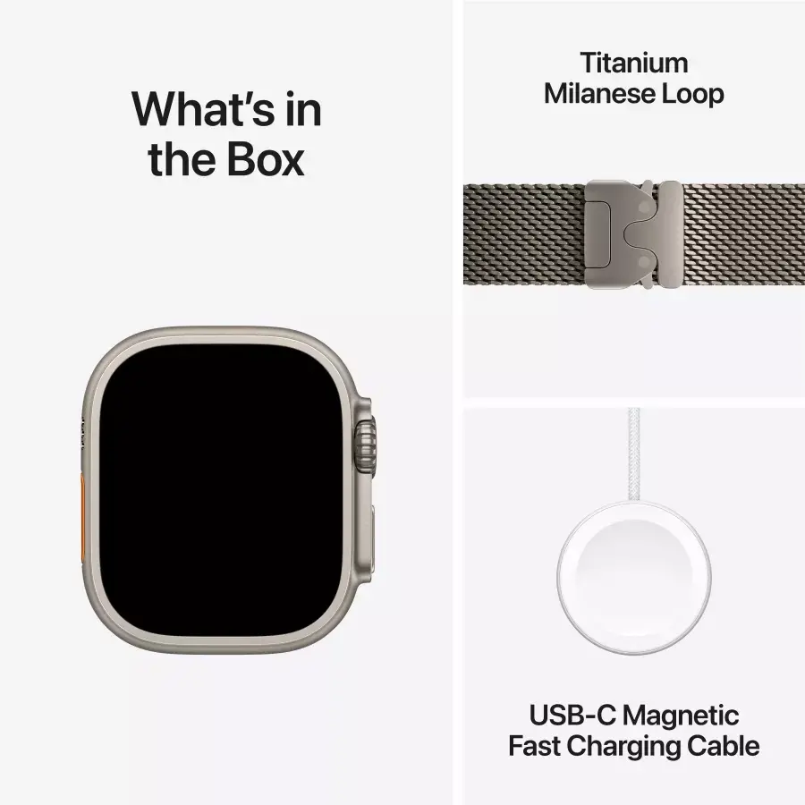 Apple Watch Ultra 2 GPS + Cellular 49mm Natural Titanium Case with Natural Titanium Milanese Loop