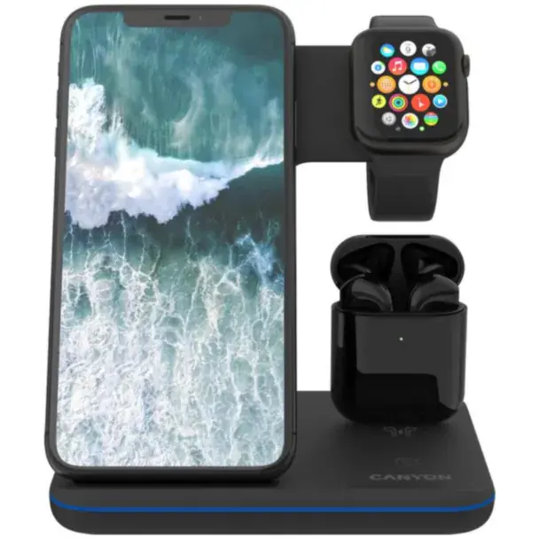 Canyon Wireless Charger WS-302 15w 3in1 Black CNS-WCS302B