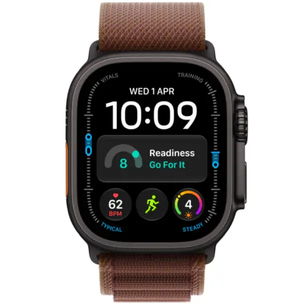 Apple Watch Ultra 4 GPS + Cellular, Burgundy Alpine Loop, L, 49mm, Black
