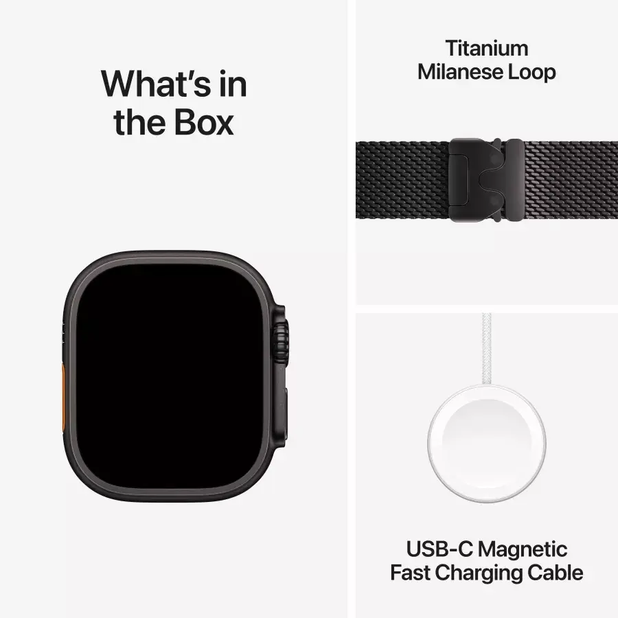 Apple Watch Ultra 2 GPS + Cellular 49mm Black Titanium Case with Black Titanium Milanese Loop