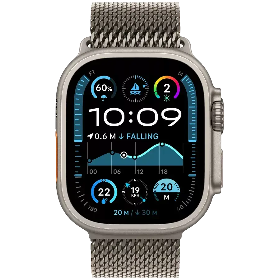 Apple Watch Ultra 2 GPS + Cellular 49mm Natural Titanium Case with Natural Titanium Milanese Loop
